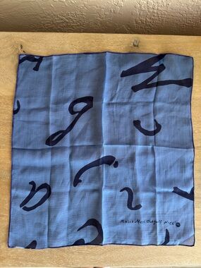 Vintage Blue Silk Scarf from Marc Chagall made in France